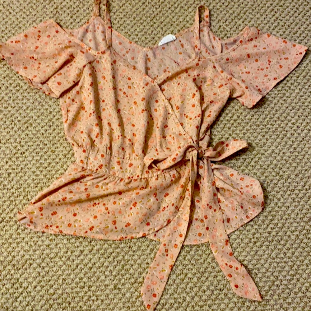 Small pink floral blouse